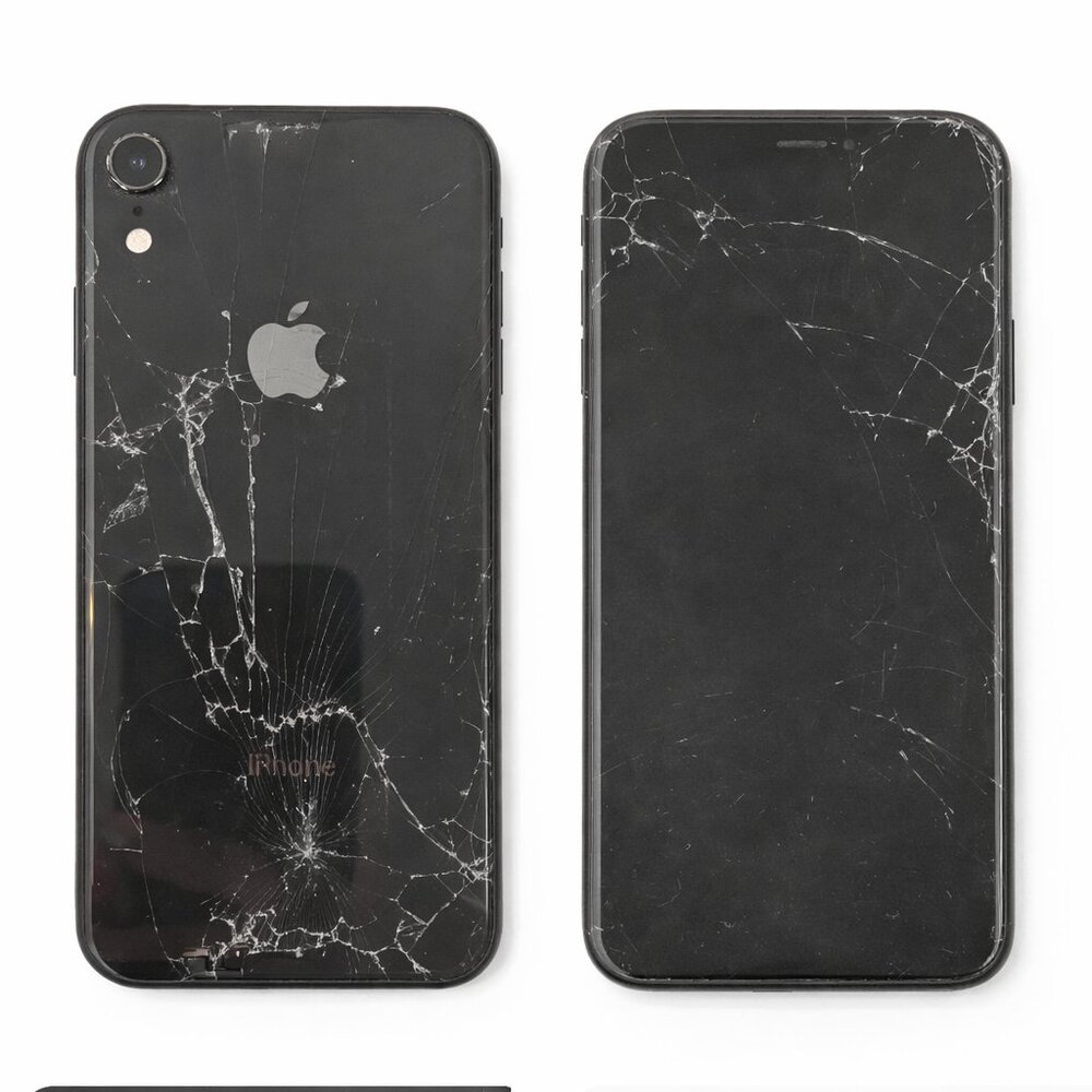 iPhone XR 64GB Black Cracked Screen/Back LCD Issue 80% Battery